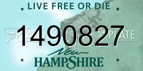 1490827 New Hampshire License Plate