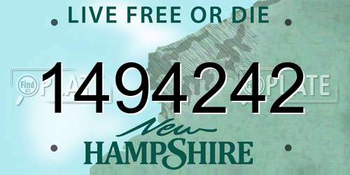 1494242 New Hampshire License Plate
