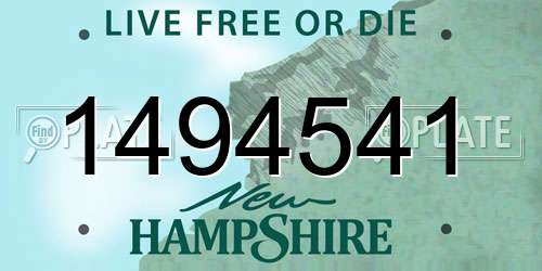 1494541 New Hampshire License Plate