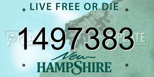 1497383 New Hampshire License Plate