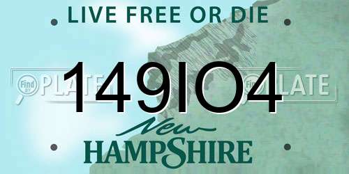 149IO4 New Hampshire License Plate
