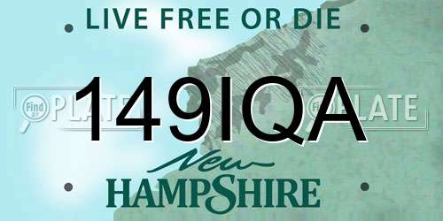 149IQA New Hampshire License Plate