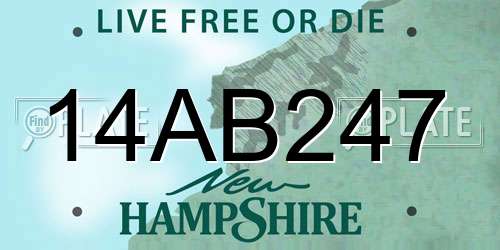 14AB247 New Hampshire License Plate