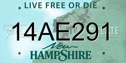 14AE291 New Hampshire License Plate