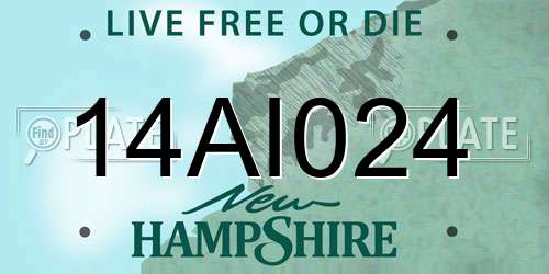 14AI024 New Hampshire License Plate