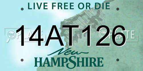 14AT126 New Hampshire License Plate