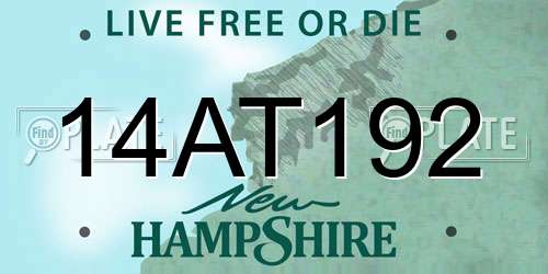 14AT192 New Hampshire License Plate