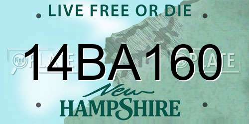 14BA160 New Hampshire License Plate