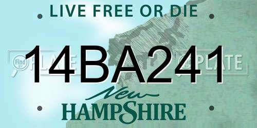 14BA241 New Hampshire License Plate
