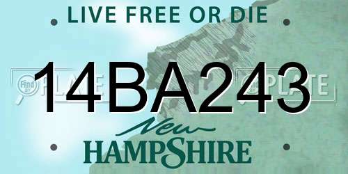14BA243 New Hampshire License Plate