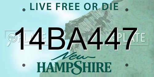 14BA447 New Hampshire License Plate