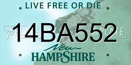 14BA552 New Hampshire License Plate