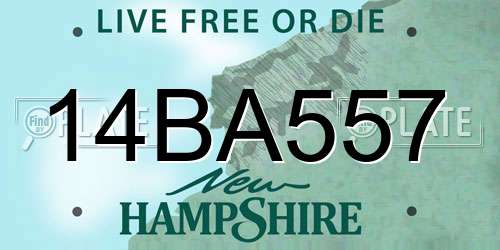 14BA557 New Hampshire License Plate