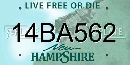14BA562 New Hampshire License Plate