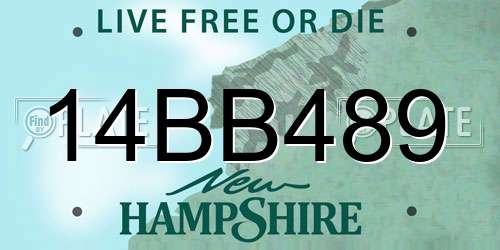 14BB489 New Hampshire License Plate