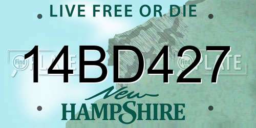 14BD427 New Hampshire License Plate