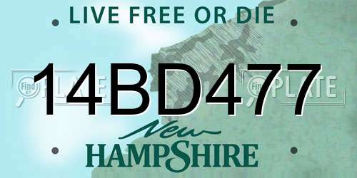 14BD477 New Hampshire License Plate