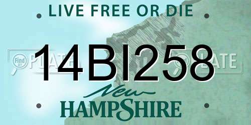 14BI258 New Hampshire License Plate