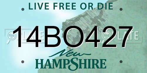 14BO427 New Hampshire License Plate