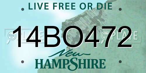14BO472 New Hampshire License Plate