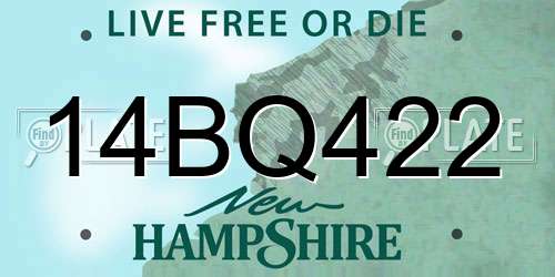 14BQ422 New Hampshire License Plate