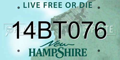 14BT076 New Hampshire License Plate