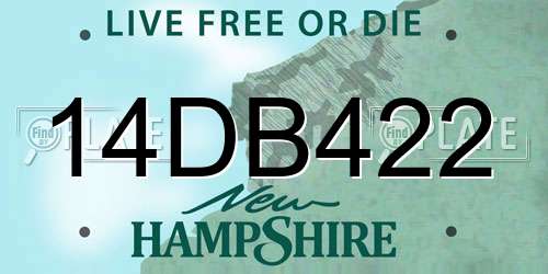 14DB422 New Hampshire License Plate