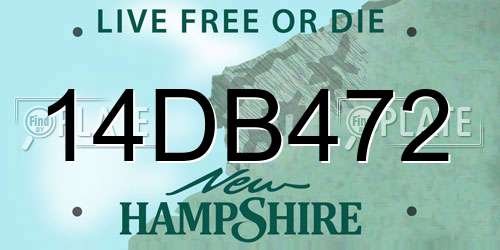 14DB472 New Hampshire License Plate