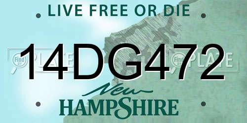 14DG472 New Hampshire License Plate