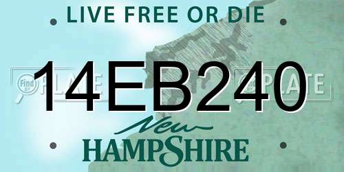 14EB240 New Hampshire License Plate