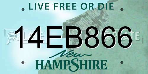 14EB866 New Hampshire License Plate