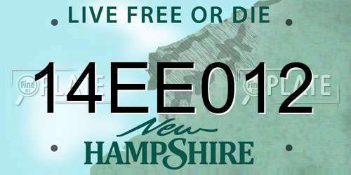 14EE012 New Hampshire License Plate