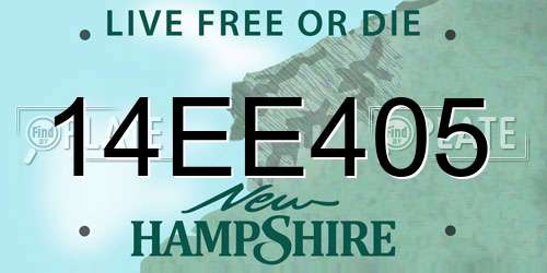 14EE405 New Hampshire License Plate