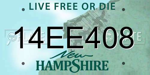 14EE408 New Hampshire License Plate