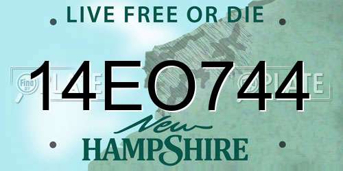 14EO744 New Hampshire License Plate