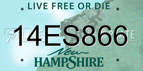 14ES866 New Hampshire License Plate