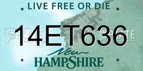 14ET636 New Hampshire License Plate