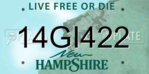 14GI422 New Hampshire License Plate