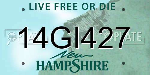 14GI427 New Hampshire License Plate