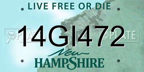 14GI472 New Hampshire License Plate