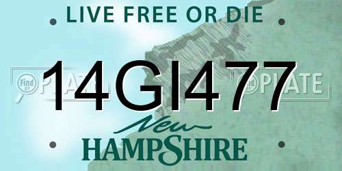 14GI477 New Hampshire License Plate