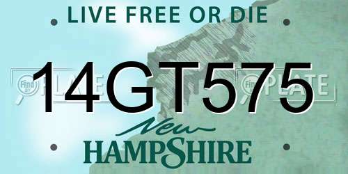 14GT575 New Hampshire License Plate