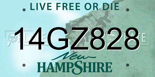 14GZ828 New Hampshire License Plate