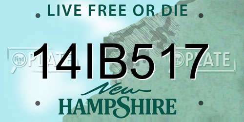 14IB517 New Hampshire License Plate