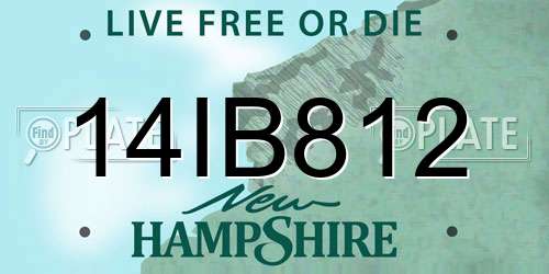 14IB812 New Hampshire License Plate