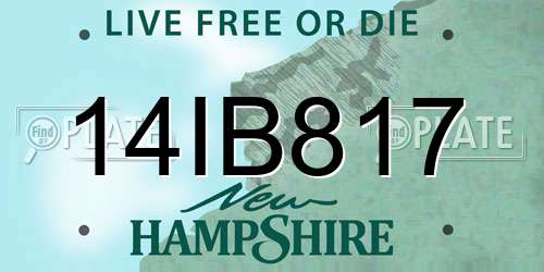 14IB817 New Hampshire License Plate
