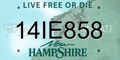 14IE858 New Hampshire License Plate
