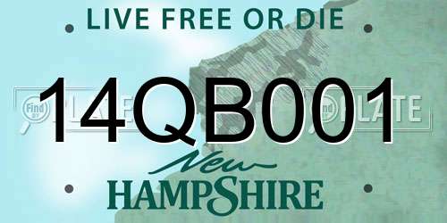 14QB001 New Hampshire License Plate