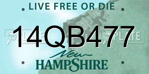 14QB477 New Hampshire License Plate