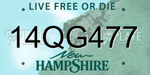 14QG477 New Hampshire License Plate